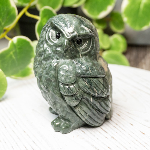 Nine Dragon Jade Large Owl