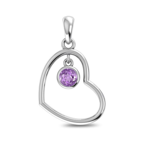Amethyst Heart Random Pendant
