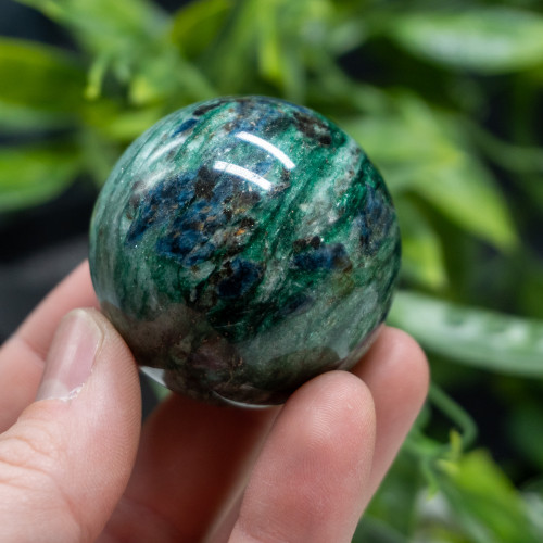 Staurolite, Fuchsite, Blue Kyanite, and Garnet in Quartz Sphere #1