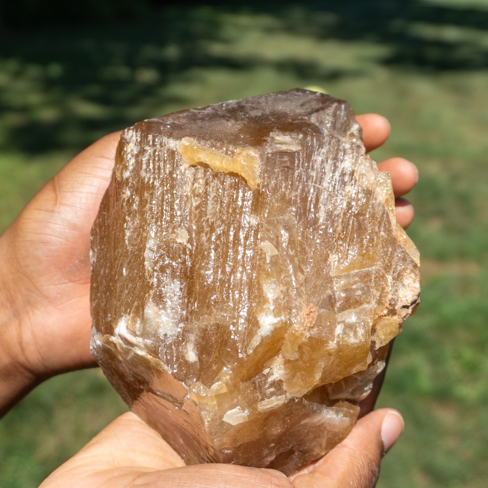 Large Random Honey Calcite Cluster The Crystal Council