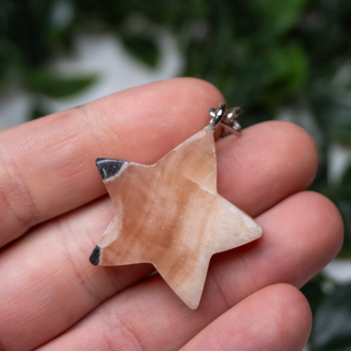 Honey Calcite Star Key Chain #27