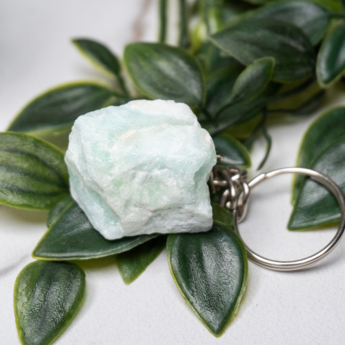 Raw Pistachio Calcite Key Chain #22