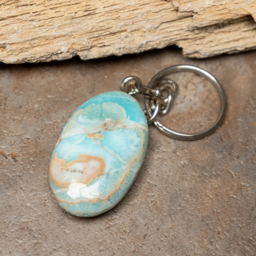 Caribbean Blue Calcite Key Chain #18