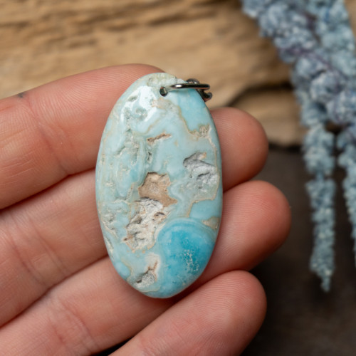 Caribbean Blue Calcite Key Chain #17