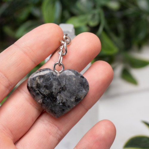 Larvikite Heart Key Chain #7