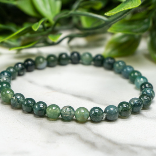 Moss Agate Bracelet 6mm