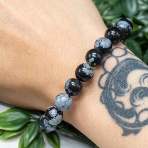 Snowflake Obsidian Bracelet 10mm