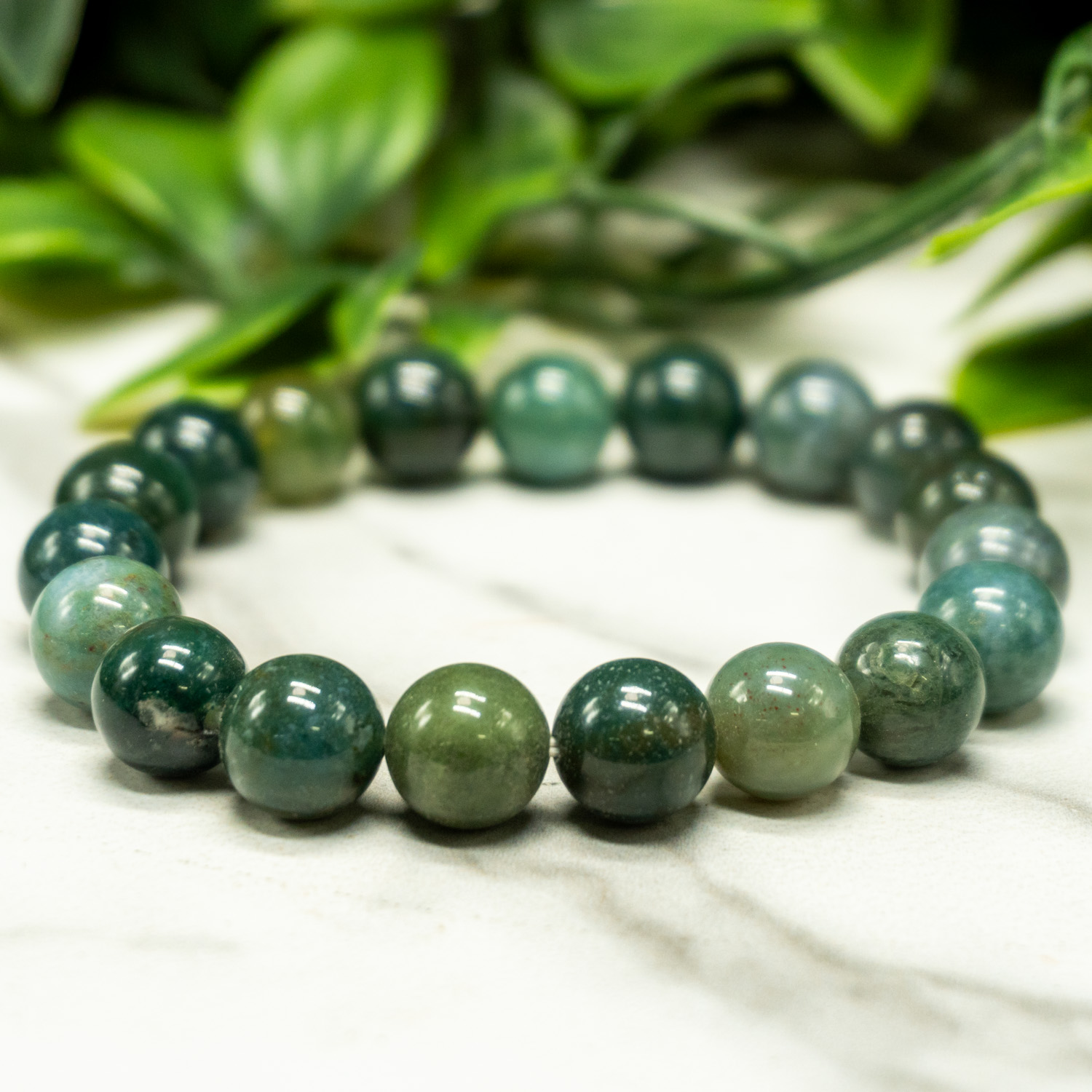 Moss Agate Bracelet 10mm