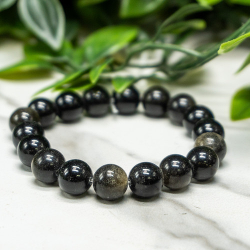 Golden Sheen Obsidian Bracelet 10mm