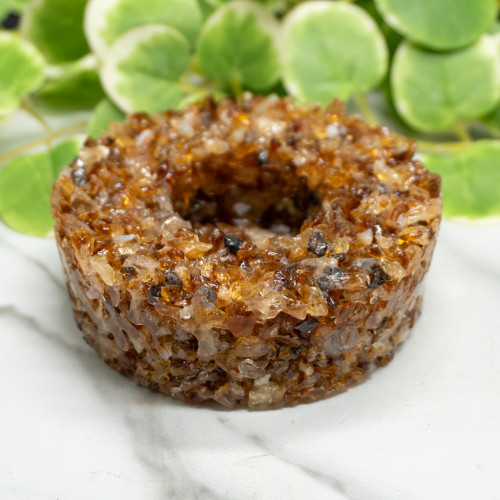 Citrine (Heat Treated) Chip Candle Holder