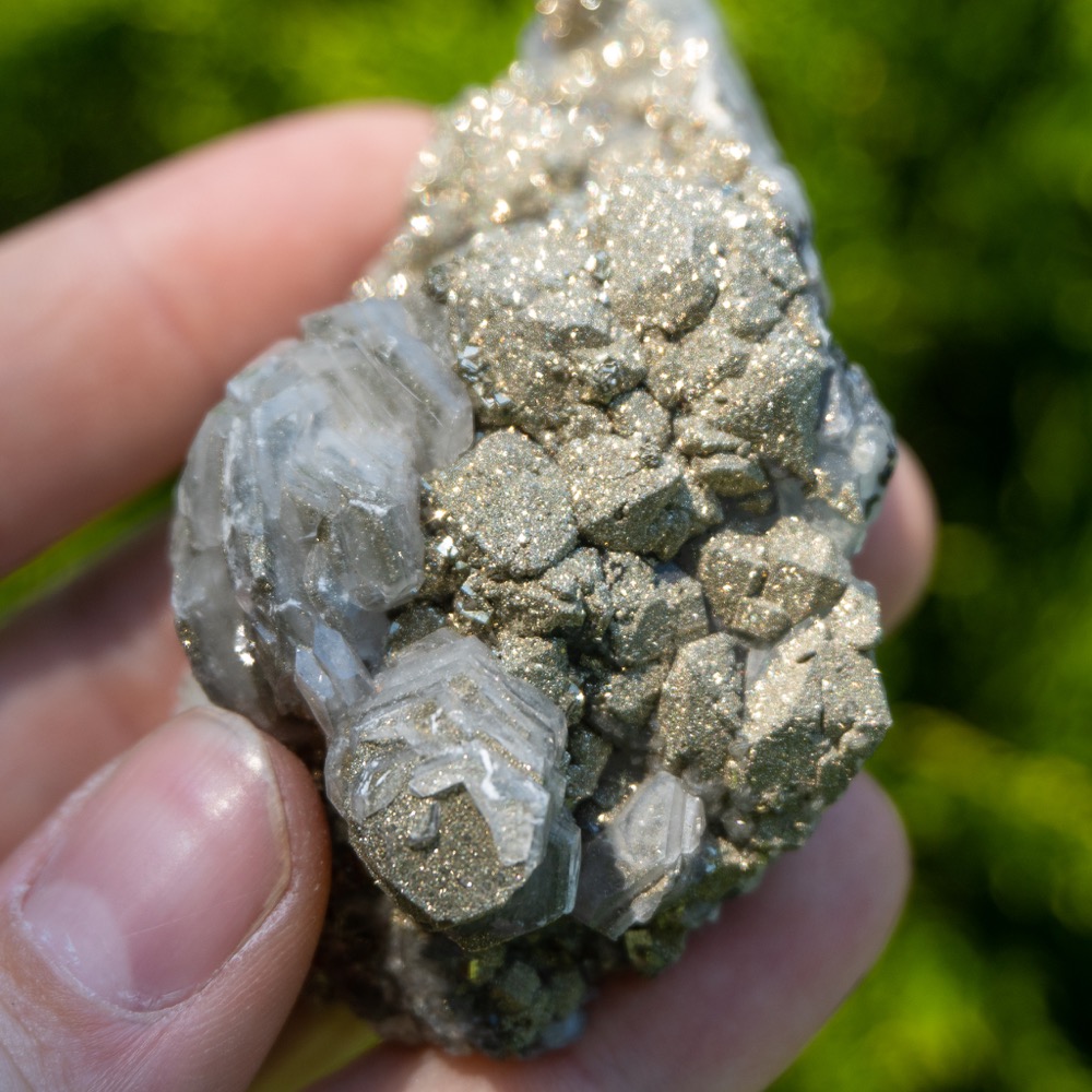 Medium Fluorite with Druzy Quartz and Pyrite #10