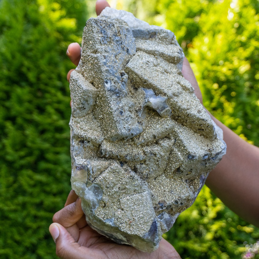 Extra Large Pyrite over Fluorite and Quartz