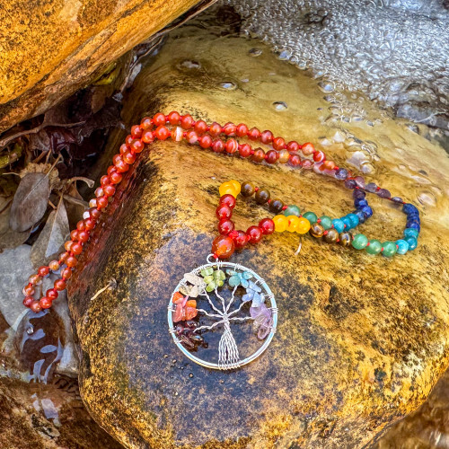 Carnelian Tree of Life Mala Necklace