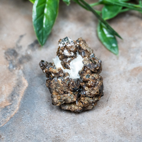 Raw Garnet On Calcite #1