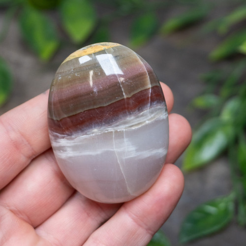 Pink Banded Onyx Palmstone #1