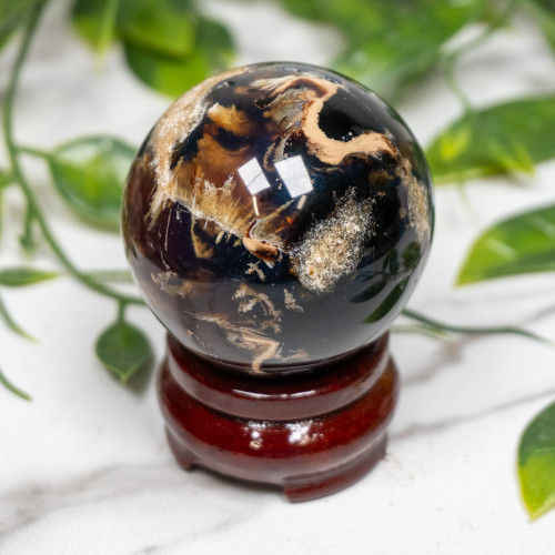 Indonesian Blue Amber Sphere #5