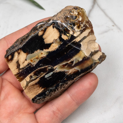 Indonesian Blue Amber Slice #1