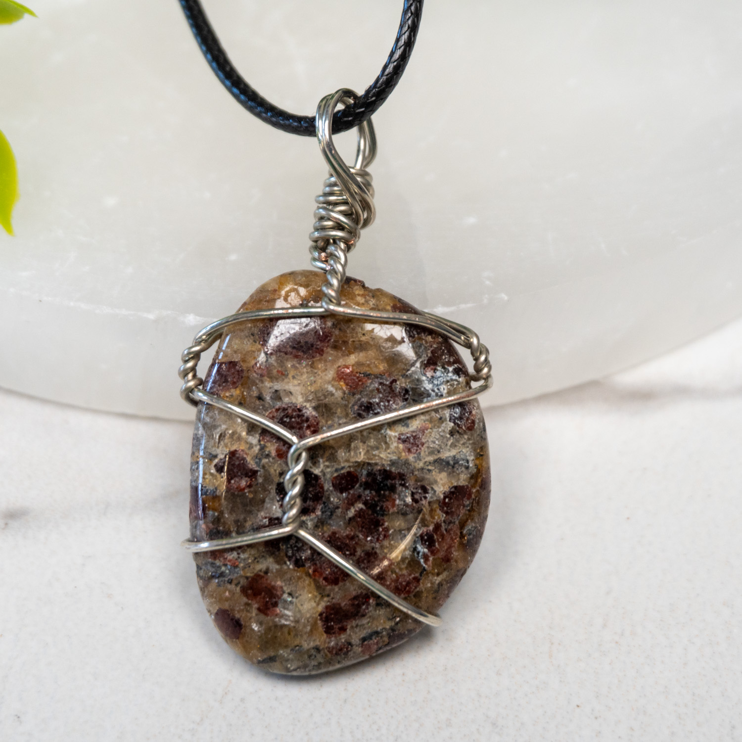 Garnet in Biotite Wire Wrap #1