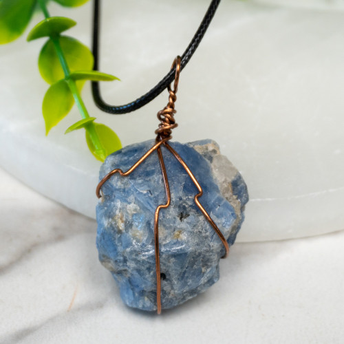 Raw Blue Kyanite Wire Wrap #4