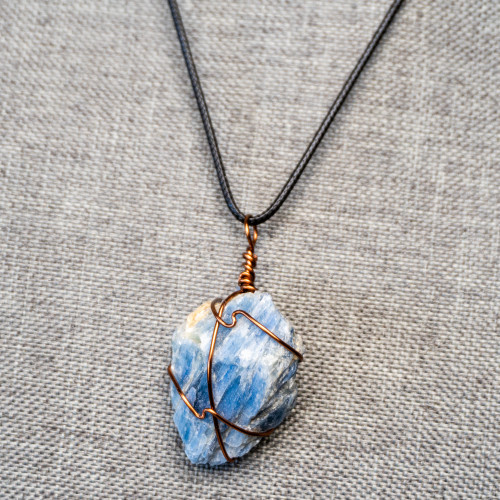 Raw Blue Kyanite Wire Wrap #3