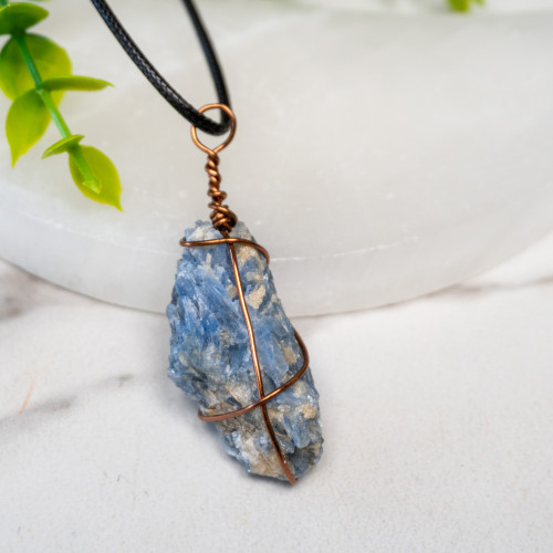 Raw Blue Kyanite Wire Wrap #2
