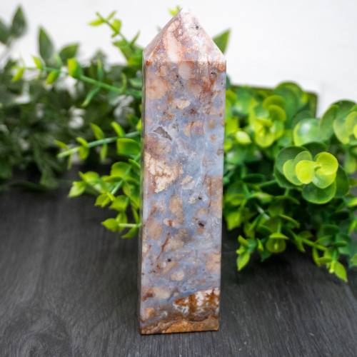 Blue Flower Agate Tower #4