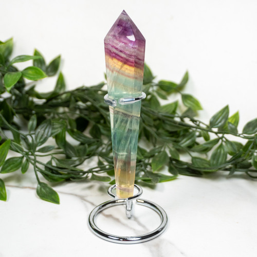 Rainbow Fluorite Point on Stand #5