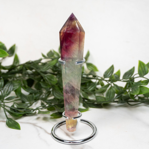Rainbow Fluorite Point on Stand #4