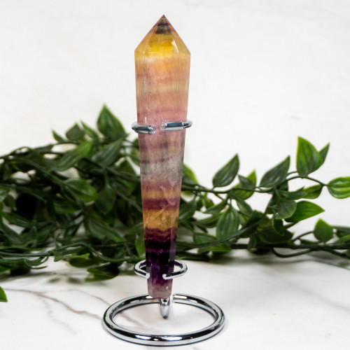 Rainbow Fluorite Point on Stand #1