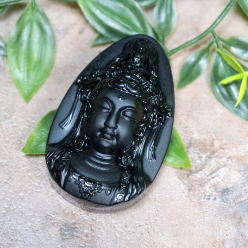 Obsidian Kuan Yin Idol