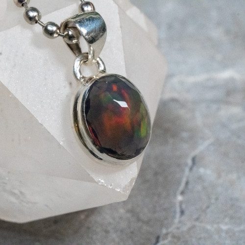 Black Ethiopian Opal Necklace #1