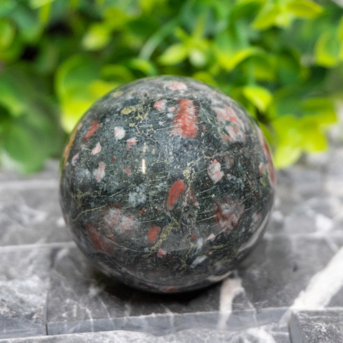 Plum Blossom Jasper Sphere #4