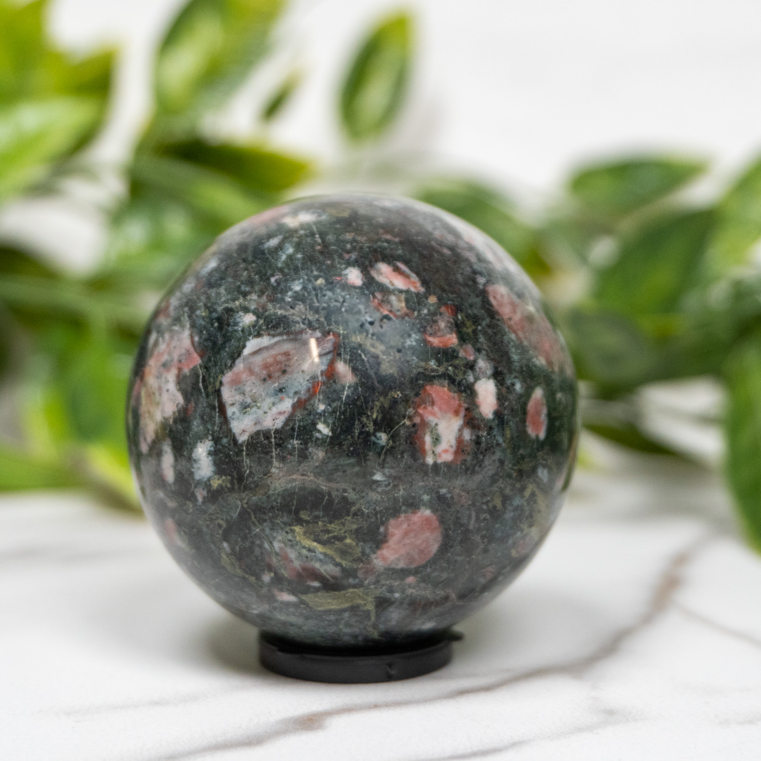 Plum Blossom Jasper Sphere #2