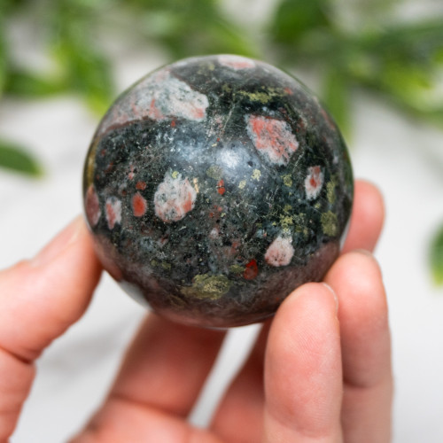 Plum Blossom Jasper Sphere #1
