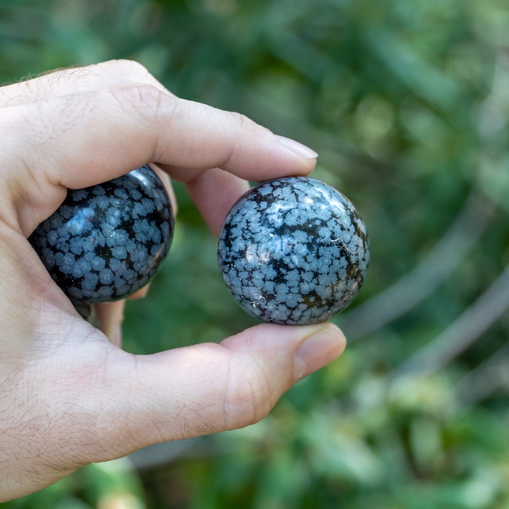 Snowflake Obsidian Sphere