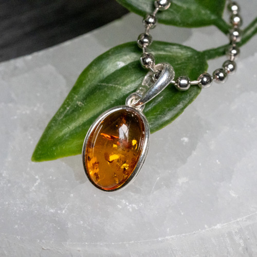 Baltic Amber Small Silver Pendant #3