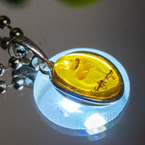 Baltic Amber Small Silver Pendant #2