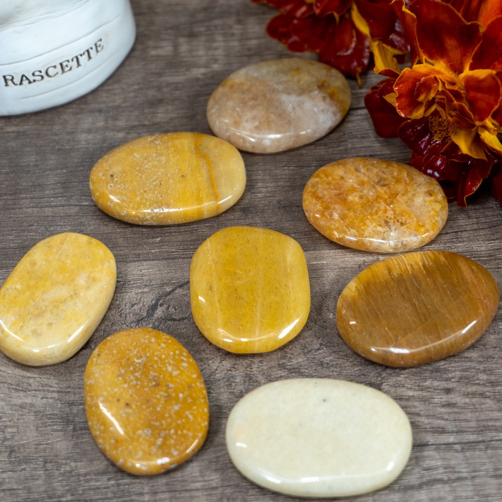 Yellow Aventurine Palm Stone The Crystal Council