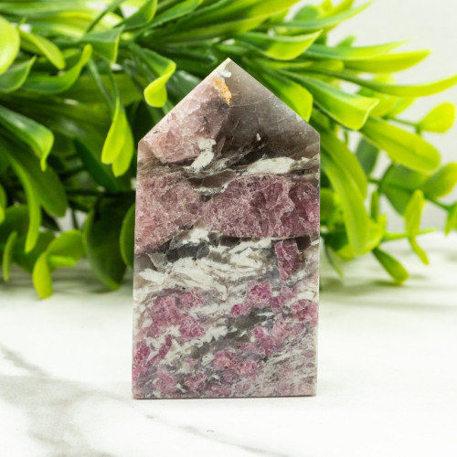 Pink Tourmaline in Quartz with Lepidolite Tower #5