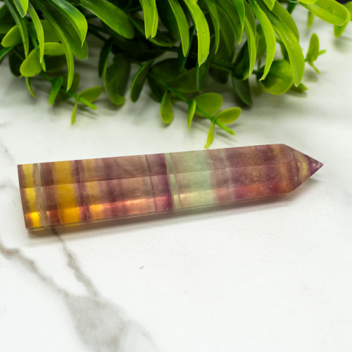 Large Rainbow Fluorite Tower #6