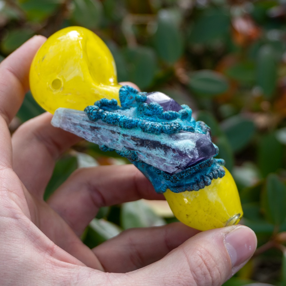 Triple Amethyst Smoking Bowl