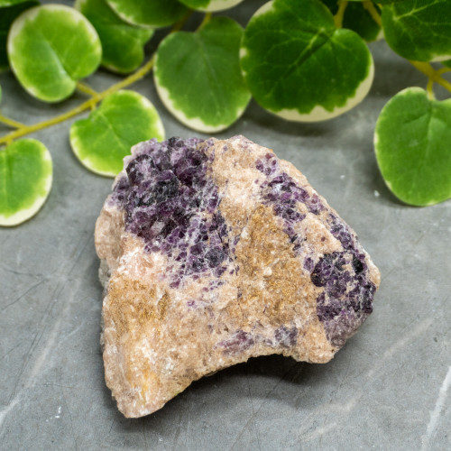 Purple Fluorite on Orange Calcite #2