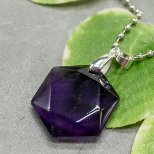 Hexagonal Amethyst Necklace