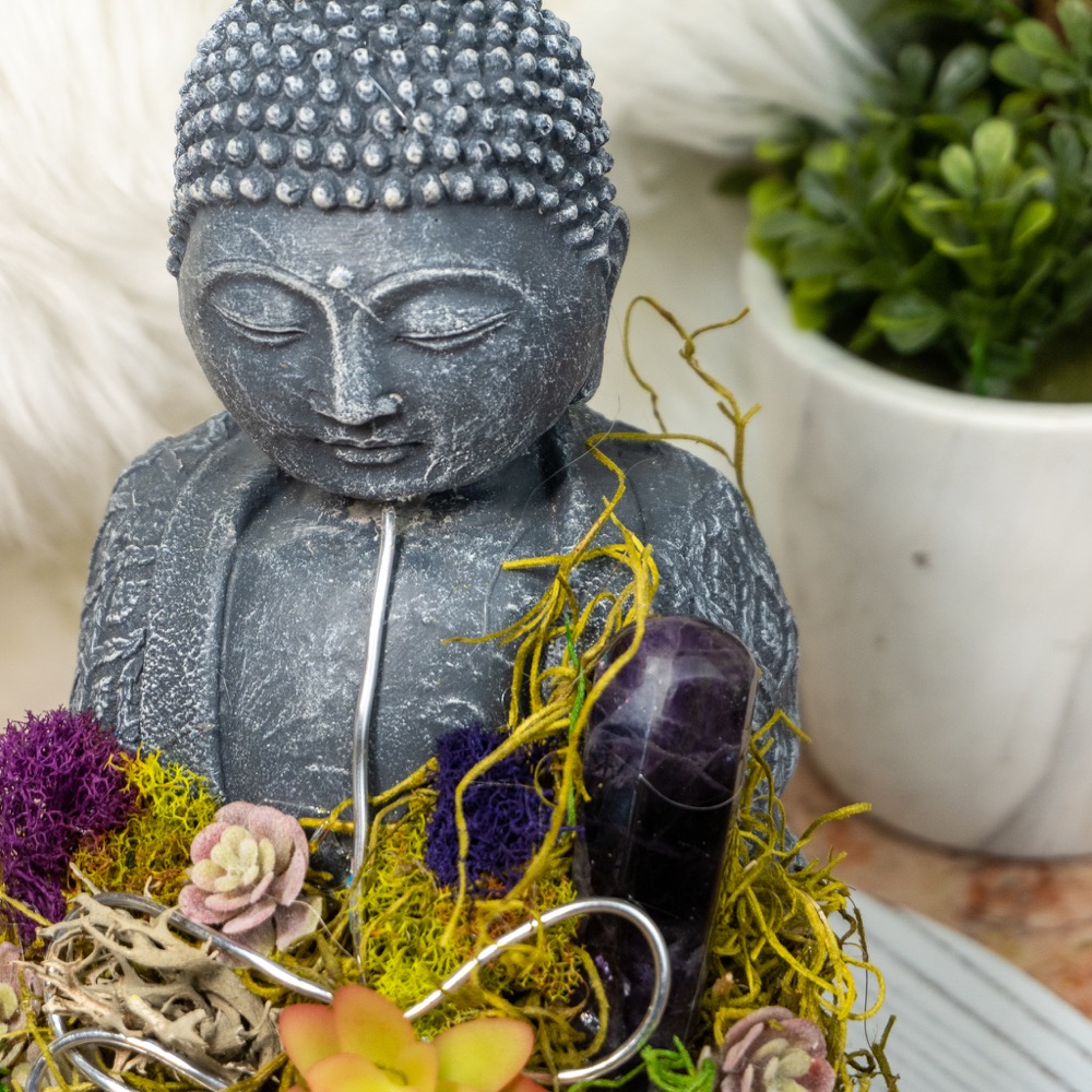 Crystal Buddha 6 with Fluorite The Crystal Council