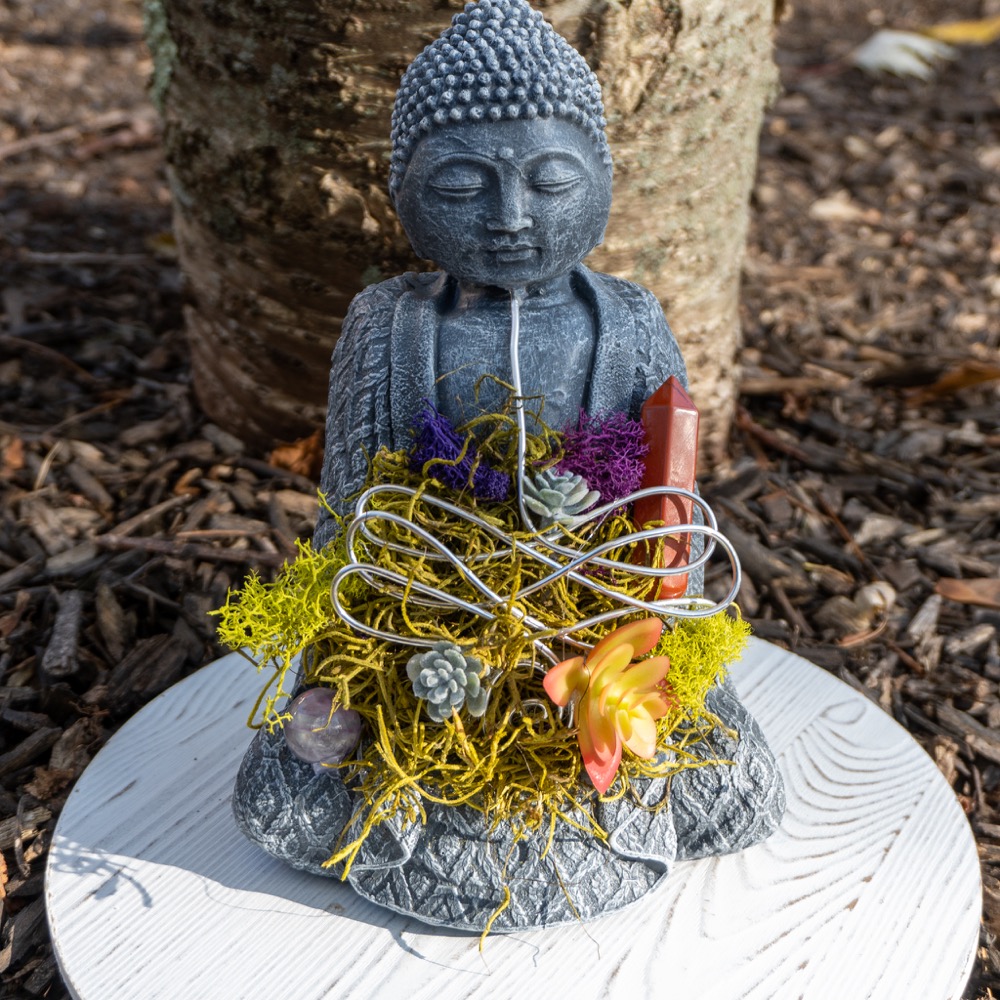 Crystal Buddha #17 with Red Jasper and Fluorite