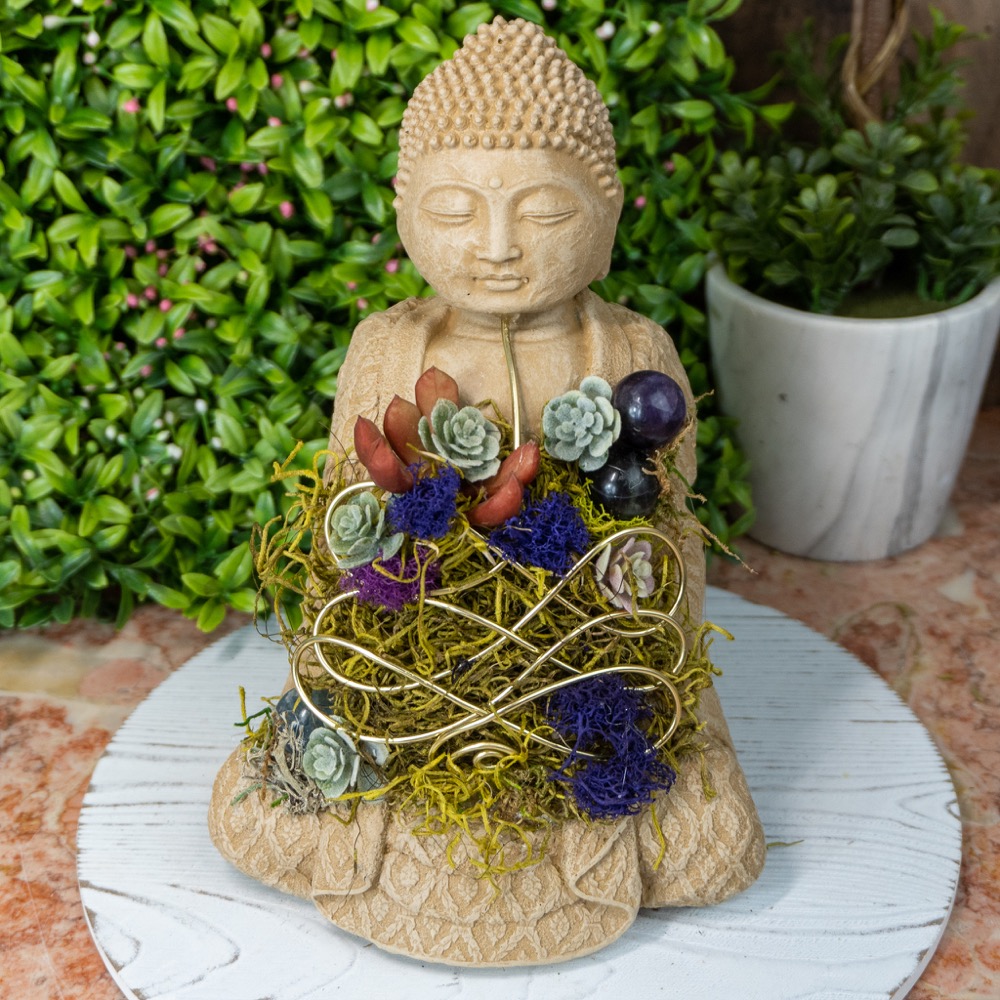 Crystal Buddha #14 with Fluorite - The Crystal Council