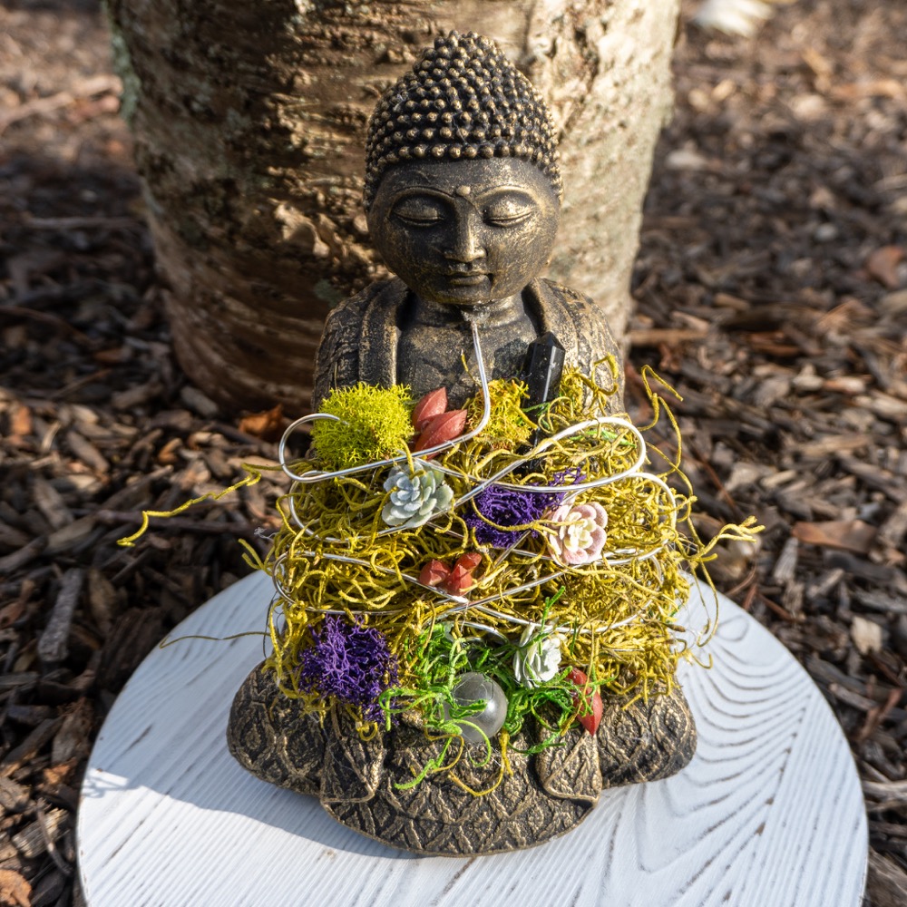 Crystal Buddha 13 with Smoky Quartz and Quartz The Crystal Council