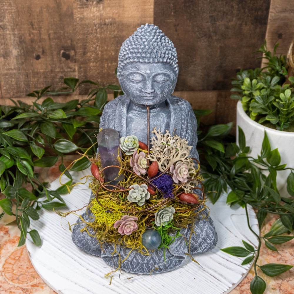 Crystal Buddha #10 with Fluorite