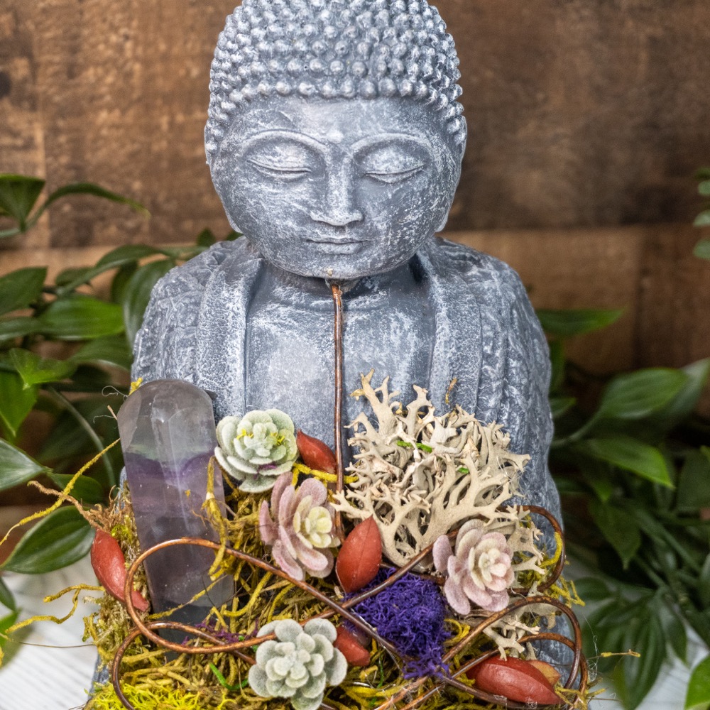 Crystal Buddha 10 with Fluorite The Crystal Council