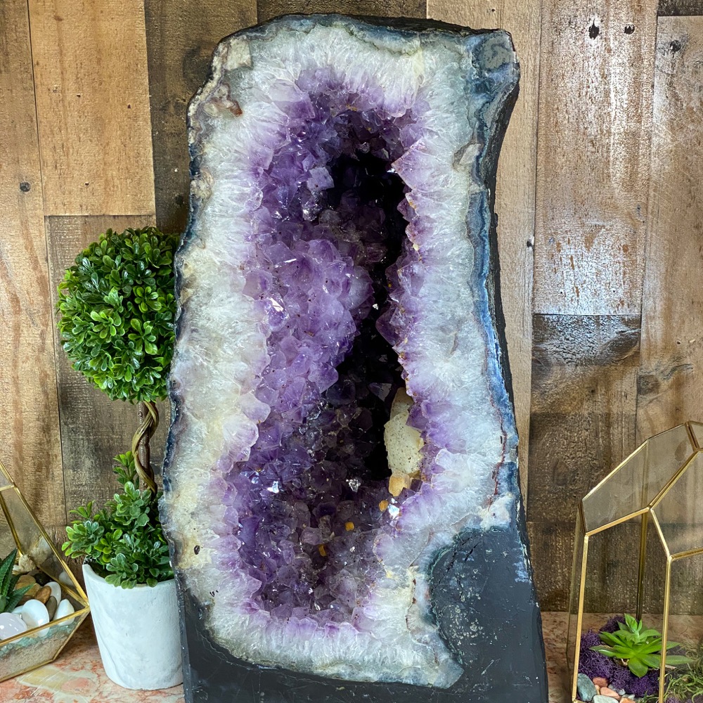 Large Amethyst Cathedral with Calcite The Crystal Council